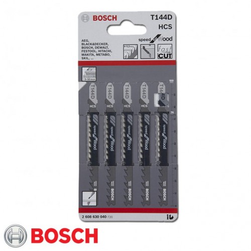 Bosch T144D Jigsaw Blades for wood cutting 5pcs