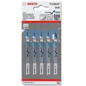 Bosch T118AF Jigsaw Blades for flexible metal cutting*5pcs