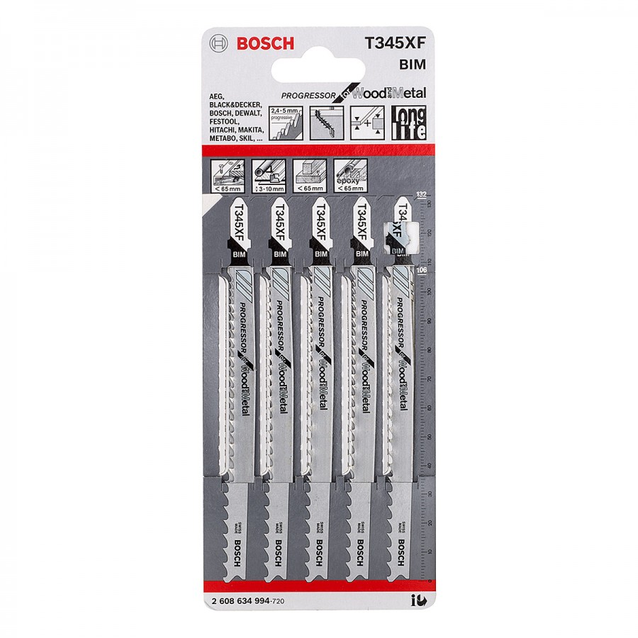 Bosch T345XF BiMetal Jigsaw Blades for wood