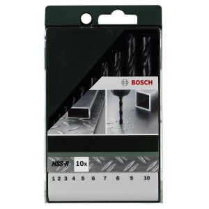Bosch 10pcs HSS-R Aluminium Drill Bit Set (1-10mm)