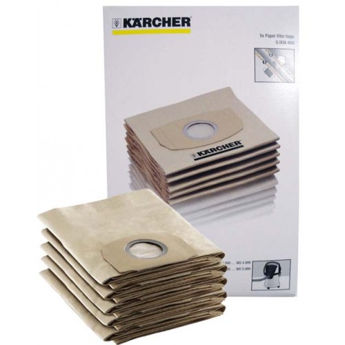 Karcher Paper filter bags 5pcs. pack for WD4 MV4